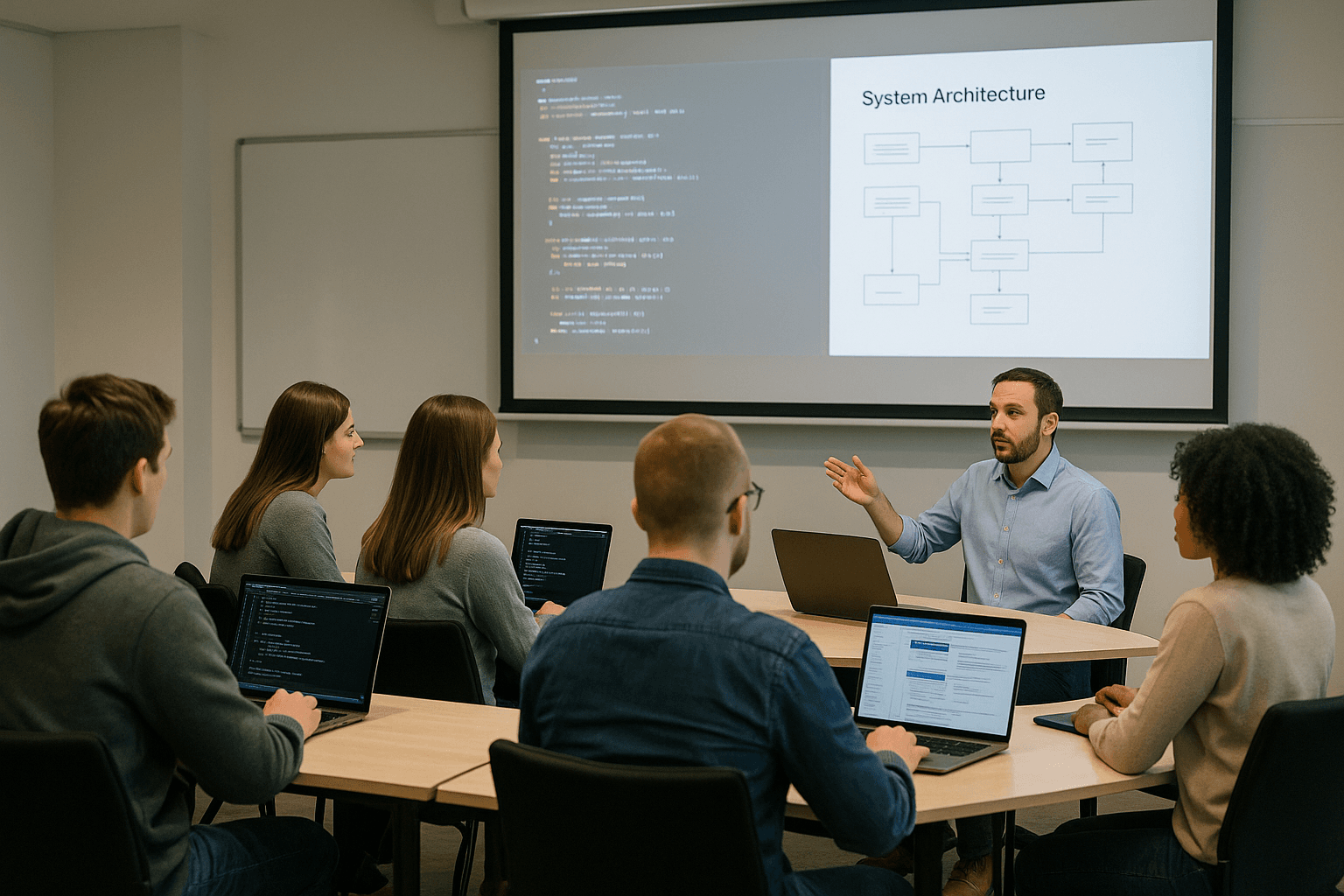 Lernende bei einem Kurs